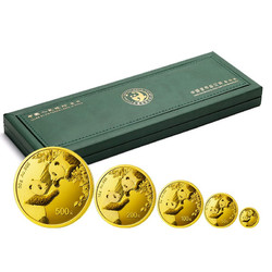 others 其他 2023年熊貓金幣99.9%黃金投資 熊貓幣紀念幣收藏  5枚套裝共57克帶綠盒