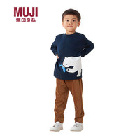 MUJI 無印良品 无印良品低捻 印花长袖T恤儿童童装卡通