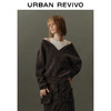 URBAN REVIVO UR2024春季女装休闲复古撞色假两件宽松针织衫UWJ940011 咖啡色 XS