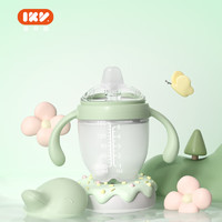 igroway 爱咔威 硅胶鸭嘴杯IKV婴幼儿水杯吸管杯6个月大宝宝学饮 160ml 浅草绿