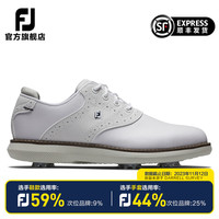 FootJoy高尔夫球鞋FJ儿童鞋Junior轻量青少年有钉golf运动鞋子男 白/灰45035 美码3=34码