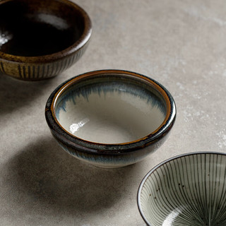 同合日本进口日式复古侘寂风家用釉下彩手作饭碗汤钵沙拉碗深钵餐具 渕流深钵