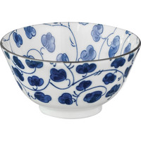 美浓烧 日本进口古染蓝绘釉下彩单个碗复古5英寸饭碗家用陶瓷饭碗