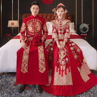 泰勒马丁(TAILEMARTIN) 秀禾服新娘结婚礼服中式婚纱敬酒服龙凤褂嫁衣 311披肩无钻款(仅女装) 2XL