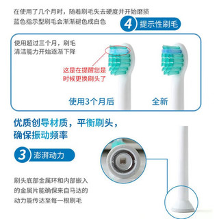 PHILIPS飞利浦 电动牙刷头 替换刷头柔软刷毛  HX6021 标准型1支装 适配HX3、HX6、HX9系列