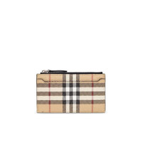 博柏利（BURBERRY） 奢侈品潮牌 男士 BURBERRY 格纹拉链卡包 Beige Only One Size