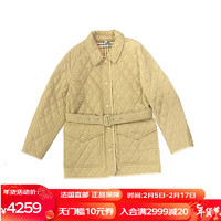 博柏利（BURBERRY）sale 女士驼色聚酰胺翻领束腰绗缝夹克 驼色 S