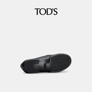 TOD'S【】2024早春女士KATE麻花扣皮革乐福鞋单鞋女鞋 黑色 37