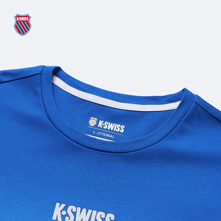盖世威盖世威（K·SWISS）  男T恤 24春季 透气运动休闲长袖 1010037 141白蓝色 2XL