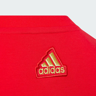 阿迪达斯（adidas）童装龙年春节款印花男女童休闲圆领红色卫衣 JF3883红 140cm