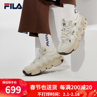 FILA 斐乐 女鞋PANINI复古运动鞋2024春帕尼尼篮球鞋休闲鞋 奶白/泡沫白-GW 38