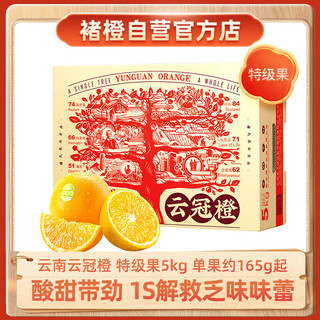 CHU’S AGRICULTURE 褚氏农业 云冠橙 特级 单果165g+ 5kg 礼盒装