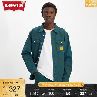 Levi's李维斯男士牛仔衬衫美式复古潮流休闲高街时尚舒适百搭 绿色 M