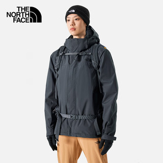 北面（The North Face）三合一冲锋衣男女款户外防水羽绒鹅绒保暖|81QS 0C5/灰色 XL/180