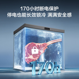 TCL206升钛晶灰低霜储鲜持久锁冷冷柜 38分贝低音 7档宽幅变温 顶开卧式冷柜 小冷柜小冰箱 以旧换新 206升冷柜