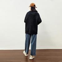 太平鸟女装 学院风拉毛毛衣女秋冬绿色主题纹样毛套衫加厚打底