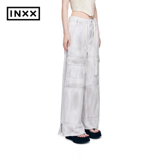 英克斯（inxx）潮牌春宽松休闲牛仔裤直筒裤长裤XCE1220132 白色 M