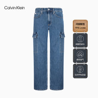 Calvin Klein Jeans24春夏男士工装风大口袋复古微弹宽松牛仔裤J325410 1A4-牛仔蓝 28