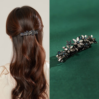 奇美拉（CHIMERA）优雅迷人发夹韩版山茶花弹簧夹轻奢后脑勺扎发头饰女生新年送爱人