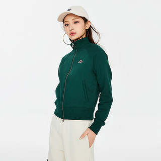卡帕（Kappa）复古针织开衫2024女运动卫衣短款收腰长袖K0E22WK10 玻璃绿-3066 XL