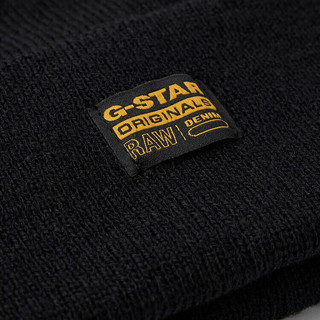 G-STAR RAW长款男士针织帽秋冬男女同款Effo时尚潮流LOGO贴布D16624 黑色 均码