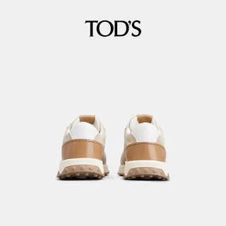 TOD'S【】2024早春男士绒面皮革运动鞋休闲鞋平底鞋男鞋 卡其色/棕色 41.5