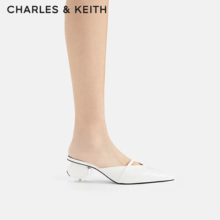 CHARLES&KEITH24春新品法式尖头穆勒鞋异形跟拖鞋女CK1-60280434