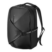 魅族简约双肩包男士商务背包女休闲旅行电脑包书包时尚潮流 曜石黑