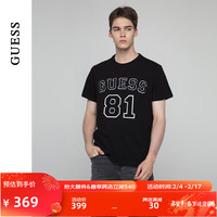 GUESS24年春季男士欧美休闲宽松数字全棉短袖T恤-M4RI22K8FQ4 JBLK-黑色 XL