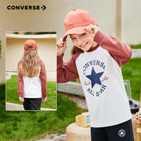 Converse匡威童装男童长袖t恤春秋女童春装上衣纯棉T恤 橡树红 150/68