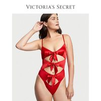 VICTORIA'S SECRET 维密 镂空蝴蝶结无钢圈连体内衣女薄款