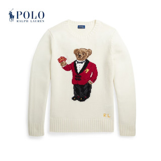 Polo Ralph Lauren 拉夫劳伦 女装 24春农历新年宽松版Polo Bear针织毛衫RL25259 100-米白色 S