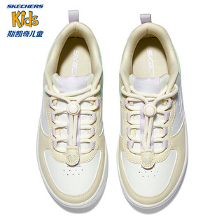 Skechers斯凯奇儿童休闲板鞋春秋透气男女童时尚小白鞋319499L/405232L 自然色/多彩色/NTMT 33