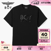 BOY LONDON【经典1976】夏季短袖男女同款logo黑色潮牌T恤N01801 黑色 L