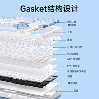 迈从（MCHOSE）G98客制化机械键盘gasket结构三模2.4G/有线/蓝牙全键热插拔电竞游戏 星海蓝 白菜豆腐轴V2