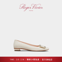 ROGERVIVIER 2024早春新款RV女鞋Belle Vivier漆皮单鞋 浅灰色 37