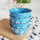 萌可日式陶瓷碗4.5英寸4只加厚米饭碗樱花釉下彩方碗家用餐具套装