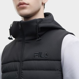 FILA 斐乐 男式休闲时尚百搭男子基础运动连帽马夹男羽绒马甲