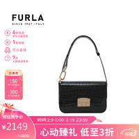 芙拉（FURLA）METROPOLIS系列女士小号单肩包 黑色 腋下包 hobo 