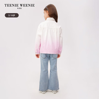 Teenie Weenie Kids小熊童装24春季女童时尚渐变牛仔夹克外套 浅紫色 110cm