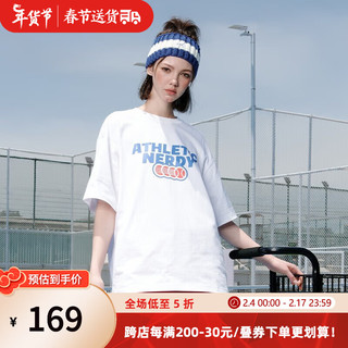 NERDY 季短袖T恤Athletic logo 网球主题宽松休闲女 白色 XS