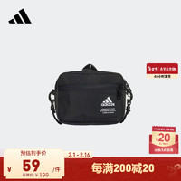 adidas 阿迪达斯 男女运动斜挎背包HB1312 黑色 NS