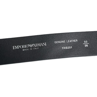 阿玛尼（Emporio Armani）男士Logo搭扣牛皮针扣皮带腰带时尚商务 Y4S201-YDD6G 黑色 100