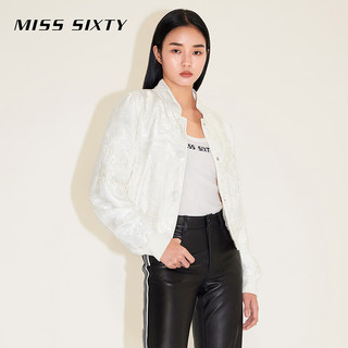 MISS SIXTY2024春季新年系列夹棉外套女复古国风提花钉珠 米白 XS