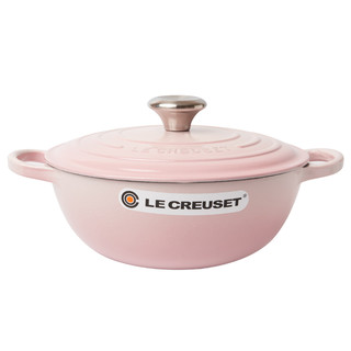 LE CREUSET 酷彩 铸铁珐琅锅S级新款深烧锅妈咪锅汤锅炖锅 贝壳粉24cm