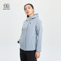 KOLON SPORT/可隆软壳夹克 女子户外休闲TECHSHELL防风防泼水外套 浅蓝色LB 180/2XL