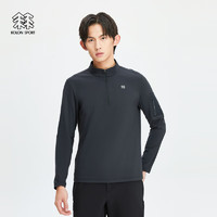 KOLON SPORT可隆户外男士微拉绒半拉链长袖T恤 黑色BK 170/M