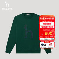 哈吉斯（HAZZYS）男装 男士上衣字母logo圆领卫衣男ABTZE0ACX67 深绿色DG 180/100A 50