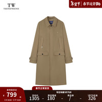 Teenie Weenie Men小熊男装2024春季简约风衣男时尚休闲外套长款 深卡其色 170/M