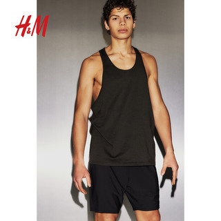 H&M2024春季男士DryMove™四向弹力训练短裤1215114 黑色 165/72A